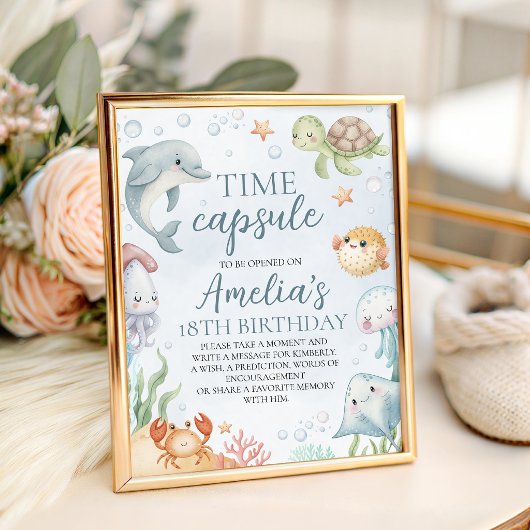 Signe De Table Ocean Time Capsule Table Sign
