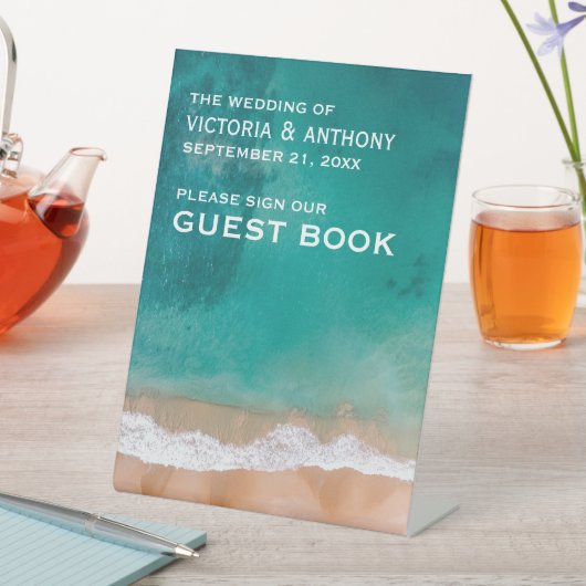 Signe De Table Ocean Wave, Mariage plage (In SItu)