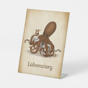 Signe De Table Octopus Avec Chimie Flacon Laboratoire Scientifiqu