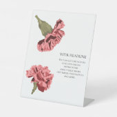 Signe De Table Oeillets roses Luxe Moderne Floral Mariage (Recto)