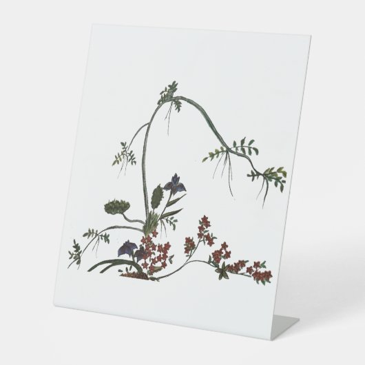 Signe De Table oeuvre florale fleur japonaise (Recto)