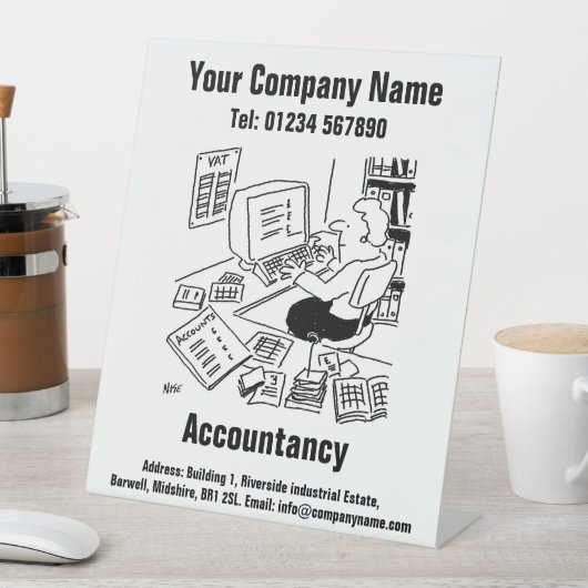 Signe De Table Office de comptabilité en libre-service (In SItu)