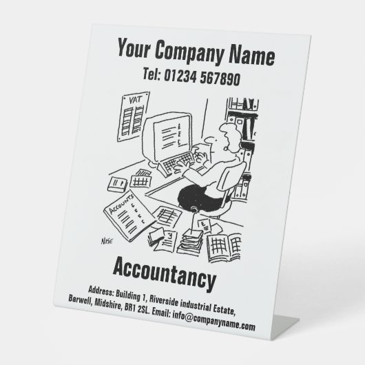 Signe De Table Office de comptabilité en libre-service (Recto)