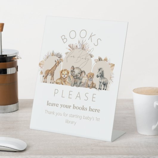 Signe De Table Oh Baby Safari Animaux Boho livre de Baby shower (In SItu)