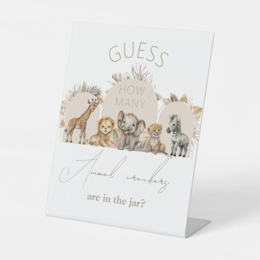 Signe De Table Oh Baby Safari Boho Shower Animal crackers jeu (Recto)