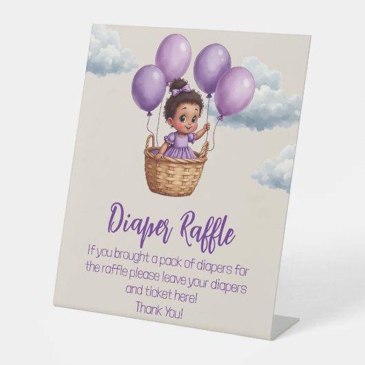 Signe De Table Oh Baby shower pourpre (Recto)