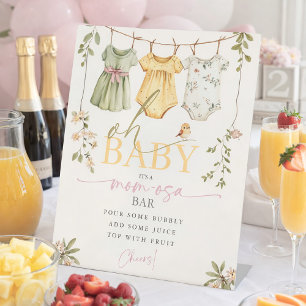 Signe De Table Oh Bébé Bar à Mom-osa Bébé Lingerie Baby Shower