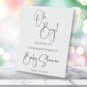 Signe De Table Oh Boy Modern Script Baby shower
