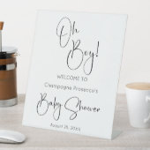 Signe De Table Oh Boy Modern Script Baby shower (In SItu)