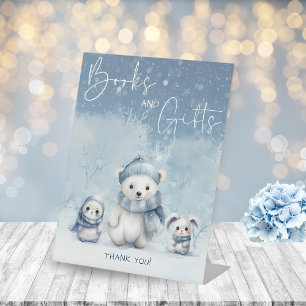 Signe De Table Oh Boy Winter Woodland Baby showers Livres et cade