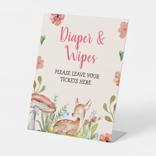 Signe De Table Oh Deer Party Décorations Déchets Raffle (Recto)