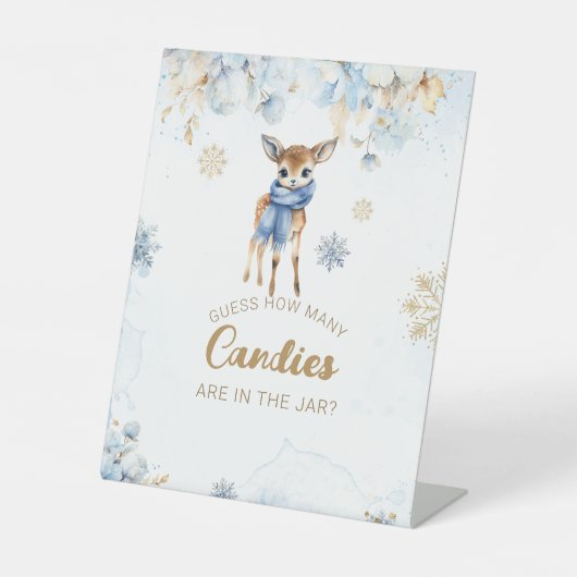 Signe De Table Oh Deer Winter Baby Boy Candies de douche Jeu (Recto)