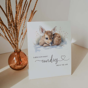 Signe De Table Oh Deer Winter Baby shower Devinez Combien De Jeu