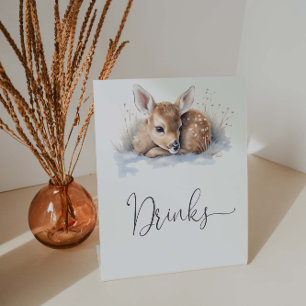 Signe De Table Oh Deer Winter Woodland Baby shower Boissons