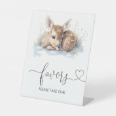 Signe De Table Oh Deer Woodland Baby shower d'hiver Faveurs (Recto)