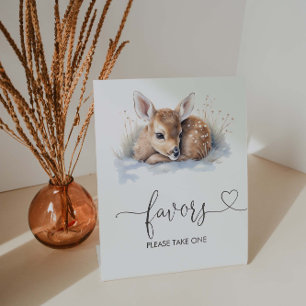 Signe De Table Oh Deer Woodland Baby shower d'hiver Faveurs