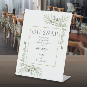 Signe De Table Oh Snap Mariage Aquarelle Feuillage