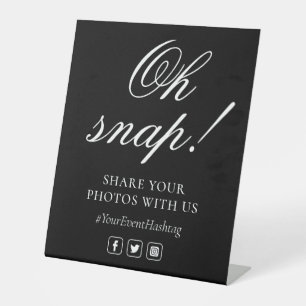 Signe De Table Oh Snap Social Media Chic Modern Mariage Événement