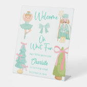 Signe De Table Oh What Fun Mint Nutcracker Birthday Welcome (Recto)
