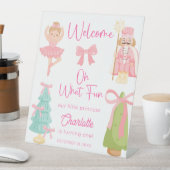 Signe De Table Oh What Fun Pink Nutcracker Birthday Welcome (In SItu)