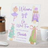 Signe De Table Oh What Fun Purple Nutcracker Birthday Welcome (In SItu)