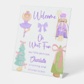 Signe De Table Oh What Fun Purple Nutcracker Birthday Welcome (Recto)