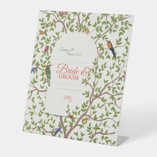 Signe De Table Oiseau botanique élégant (Recto)