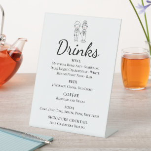 Signe De Table Oiseaux Amoureux Mariage Boissons Bar Lovebirds No