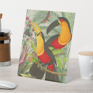 Signe De Table Oiseaux toucans tropicaux vibrants Art Jungle exot