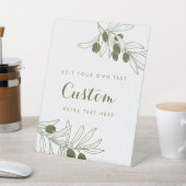 Signe De Table Olive Green Branches Custom (In SItu)