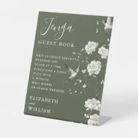 Olive Green Chinoiserie Jenga Mariage du livre d'o