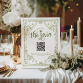 Signe De Table Olive Green Mariage the Love Photo Share QR Code