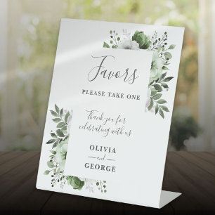 Signe De Table Olive Green Pays Élégant Mariage Floral Faveurs
