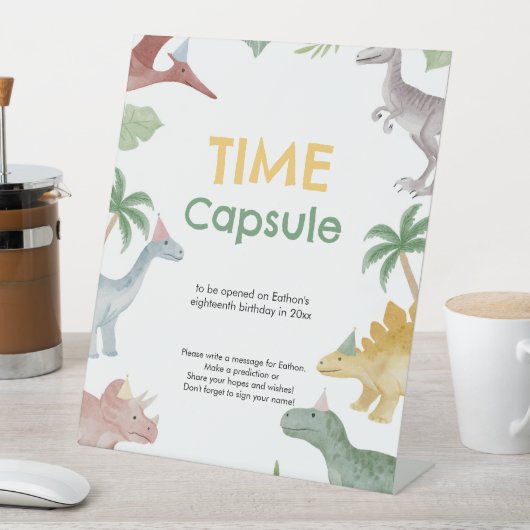 Signe De Table One A Saurus Dinosaur Boy Birthday Time Capsule  (In SItu)