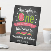 Signe De Table One In A Melon Chalkboard 1er anniversaire Bienven (In SItu)