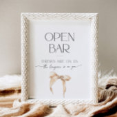 Signe De Table Open Bar Bow Fête des mariées beige caressant le n
