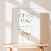 Signe De Table Open Bar Bow Fête des mariées beige caressant le n