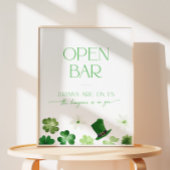 Signe De Table Open Bar Bridal Shower St. Patrick's Day green