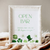 Signe De Table Open Bar Bridal Shower St. Patrick's Day green