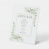 Signe De Table Open Bar Elegant Aquarelle Verdure (Recto)