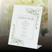 Signe De Table Open Bar Elegant Aquarelle Verdure