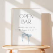 Signe De Table Open Bar Fête des mariées Quelque chose Blue Bow C