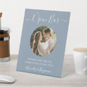 Signe De Table Open Bar Photo personnalisée Dusty Blue Mariage (In SItu)