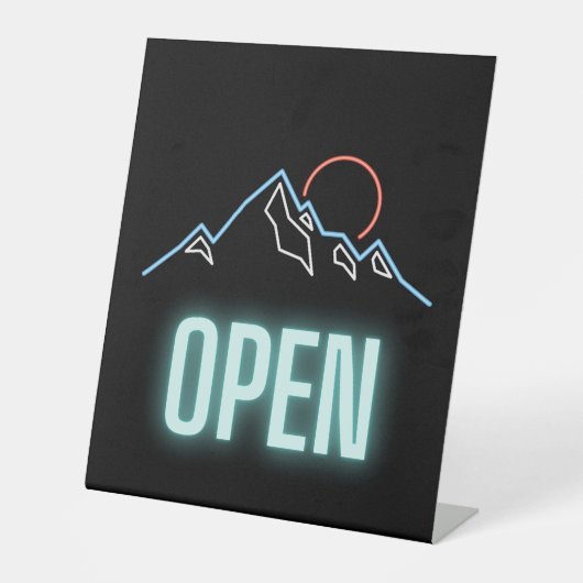 Signe De Table Open de Neon Mountain Range (Recto)