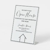 Signe De Table Open House Real Estate Agent Custom Realty Company (Recto)