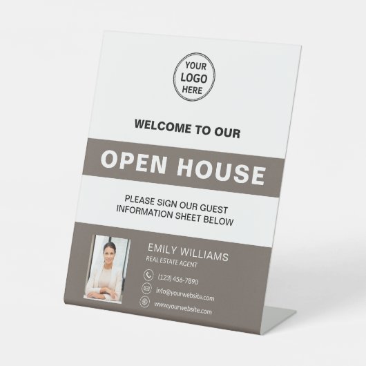 Signe De Table Open House Real Estate Logo Welcome (Recto)
