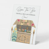 Signe De Table Open Tiki Bar Exotic Luau Fête des mariées (Recto)