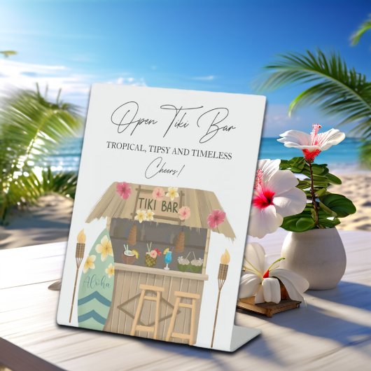 Signe De Table Open Tiki Bar Exotic Luau Fête des mariées