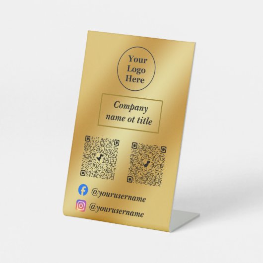 Signe De Table Or de luxe métallique (Recto)