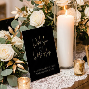Signe De Table Or Noir Mémorial En Souvenir Affectueux Mariage